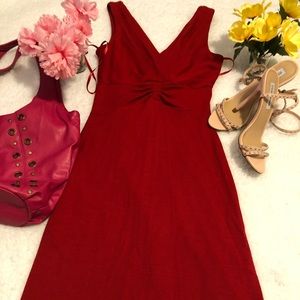Women’s red knitted midi dress